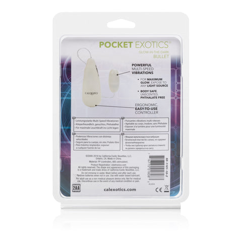 Glow in the Dark Pocket Exotics Vibrating Clitoral Bullet Vibrator BULLETS & EGGS