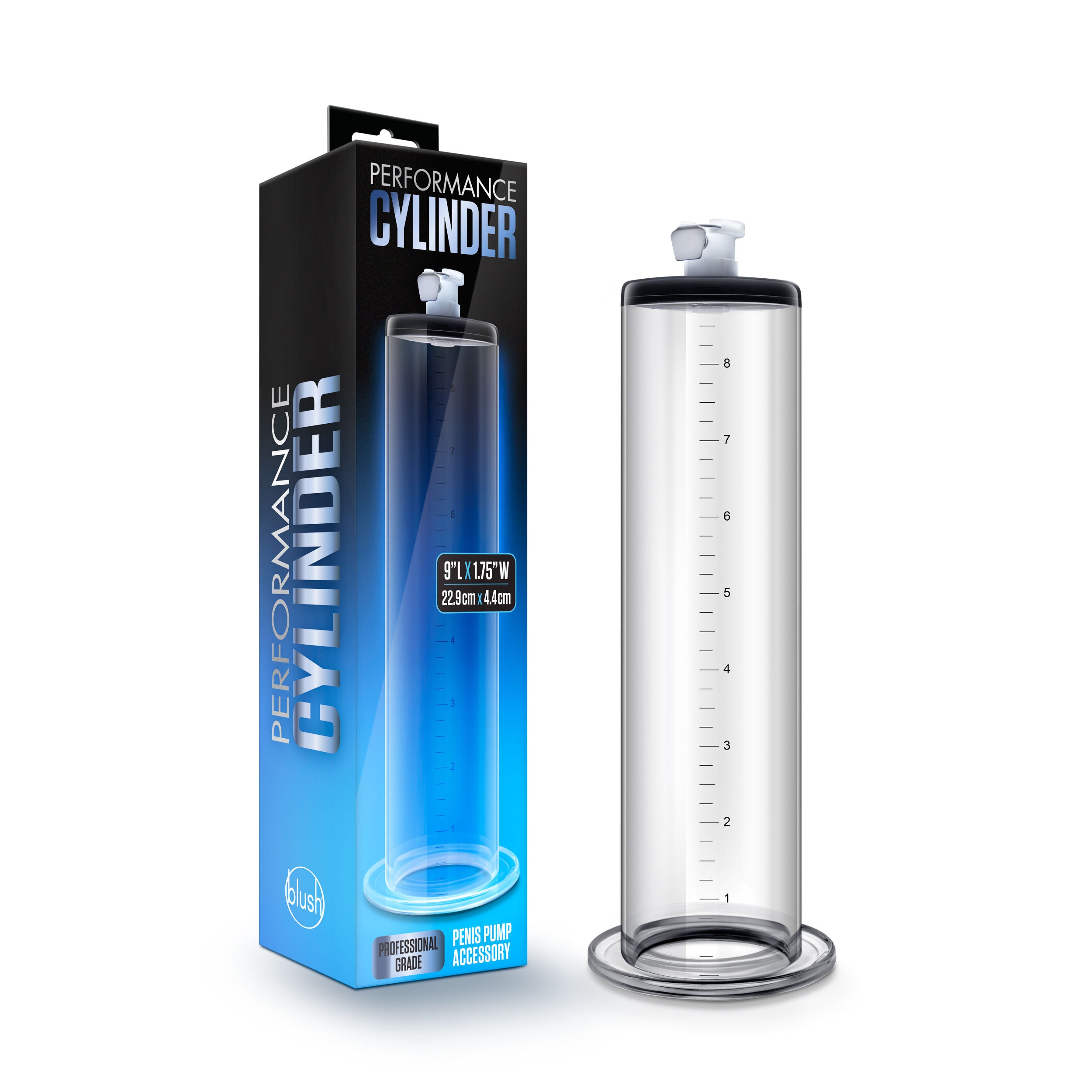 Blush Performance 9 Inch Clear Penis Pump Cylinder 1.75 Inch Clear PUMPS