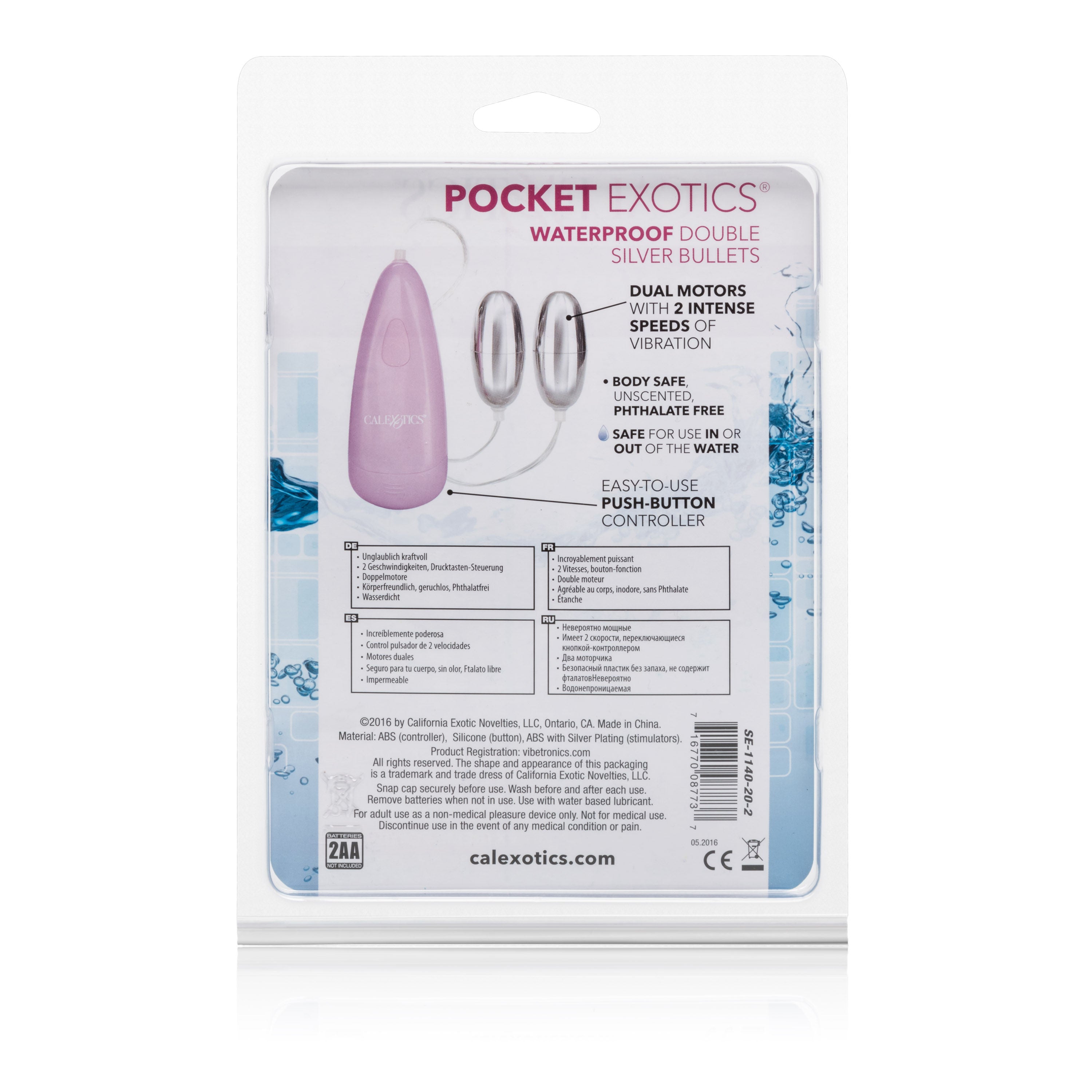 CalExotics Waterproof Double Silver Bullets Vibrator Pink BULLETS
