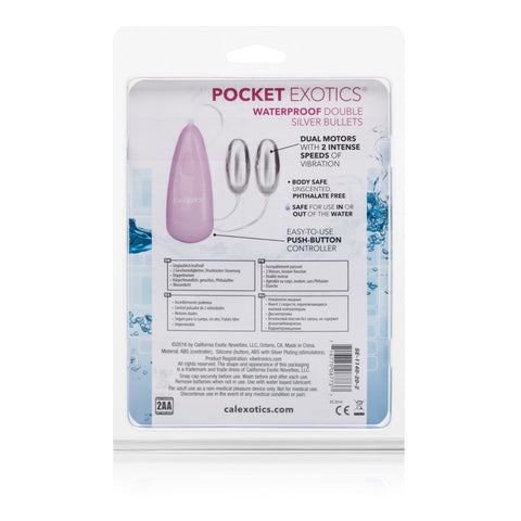 CalExotics Waterproof Double Silver Bullets Vibrator Pink BULLETS