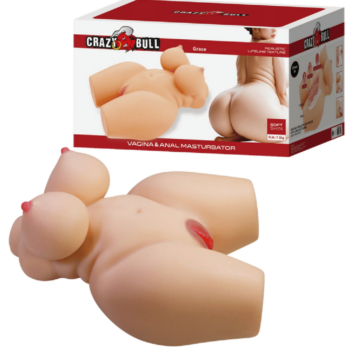Grace Sort Skin Anatomically Precise Masturbator – Weighted Core Vagina and Anal Stimulator > Sex Toys > Sex Dolls > Premium