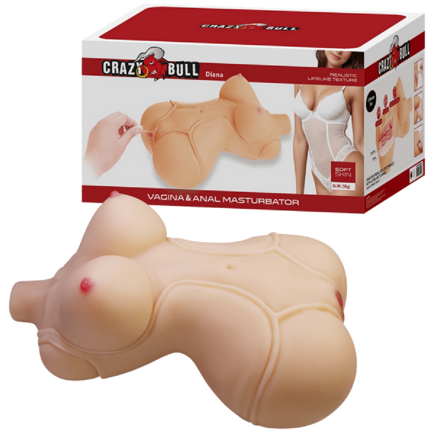 Diana – Realistic Vagina and Anal Masturbator with Weighted Core > Sex Toys For Men > Assbators