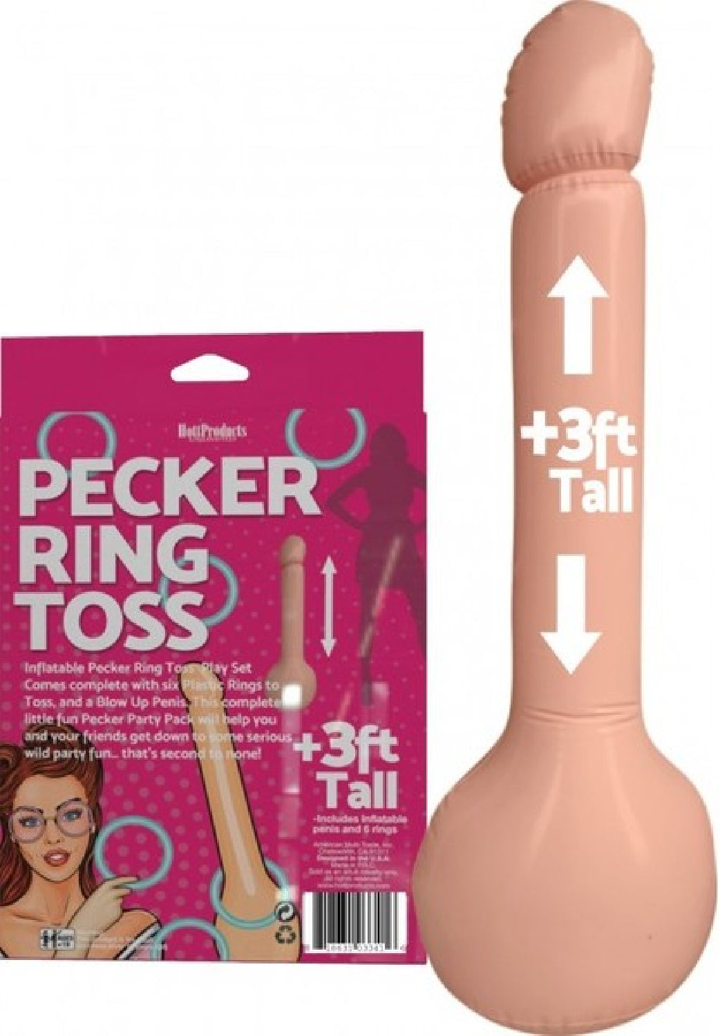 Pecker Ring Toss – Inflatable Party Game Set with Six Plastic Rings > Novelties > Games