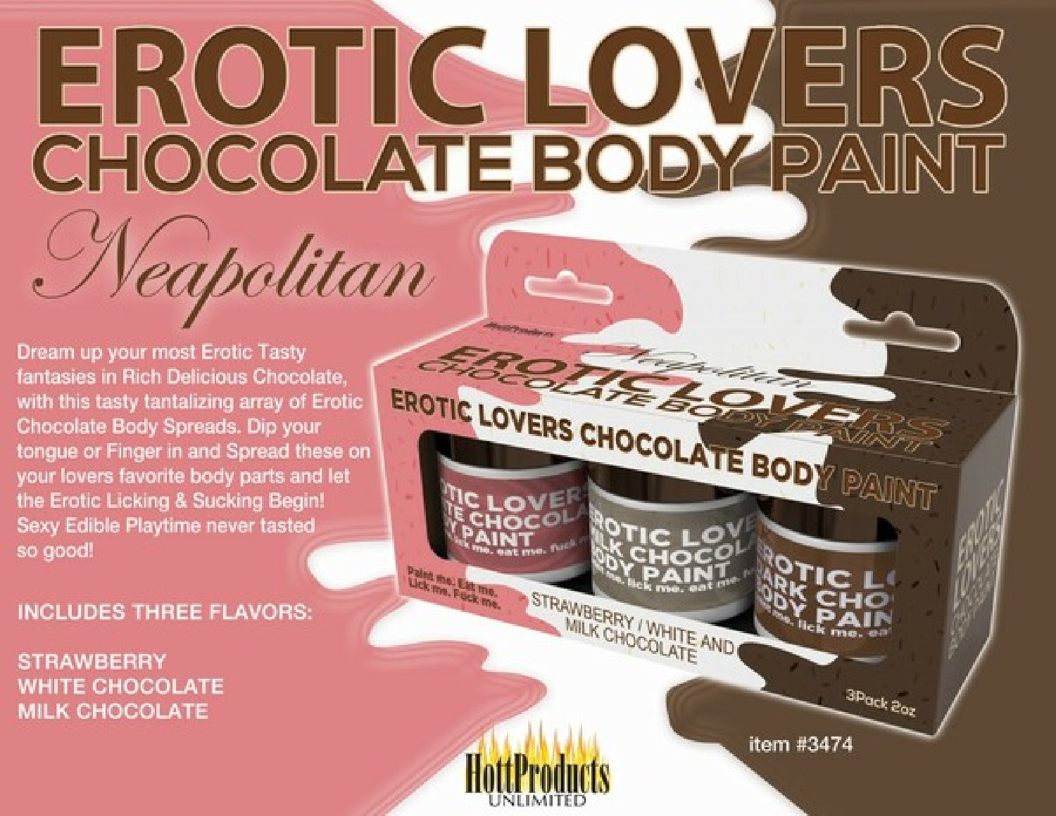 Chocolate Lovers Neapolitan – Assorted Flavours Edible Body Paints Set Secondary image