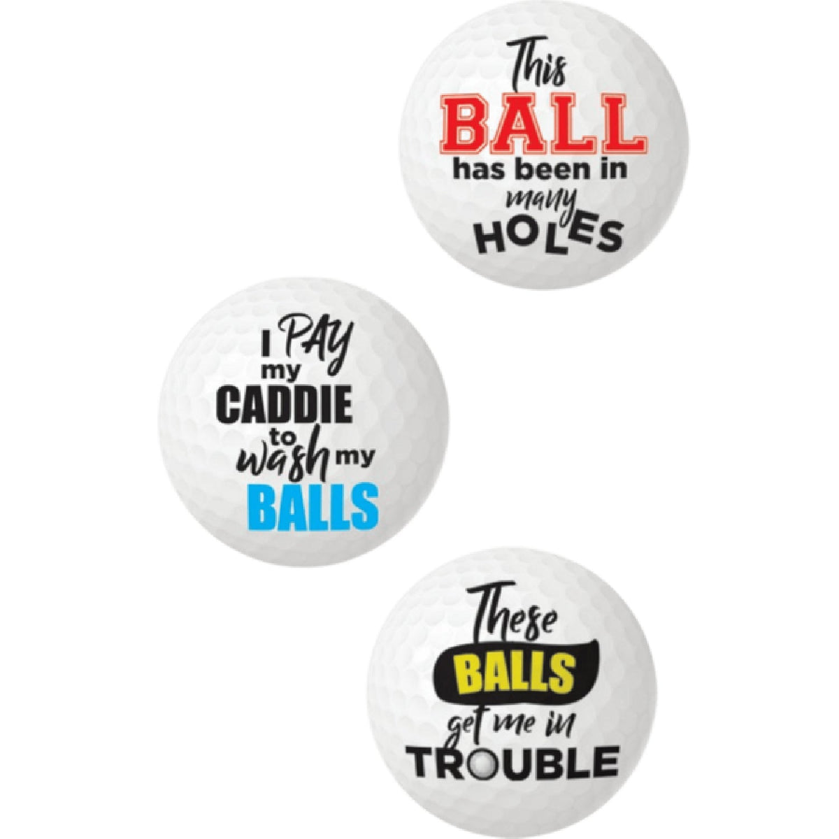 Balls Deep Novelty Golf Balls – Set of 3 Humorous Golf Ball Set > Novelties > Gag Gifts
