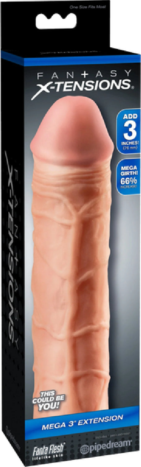 Fantasy X-Tensions Mega 3 Inch Extension – Fanta Flesh Penis Extension Erection Enhancer Secondary image