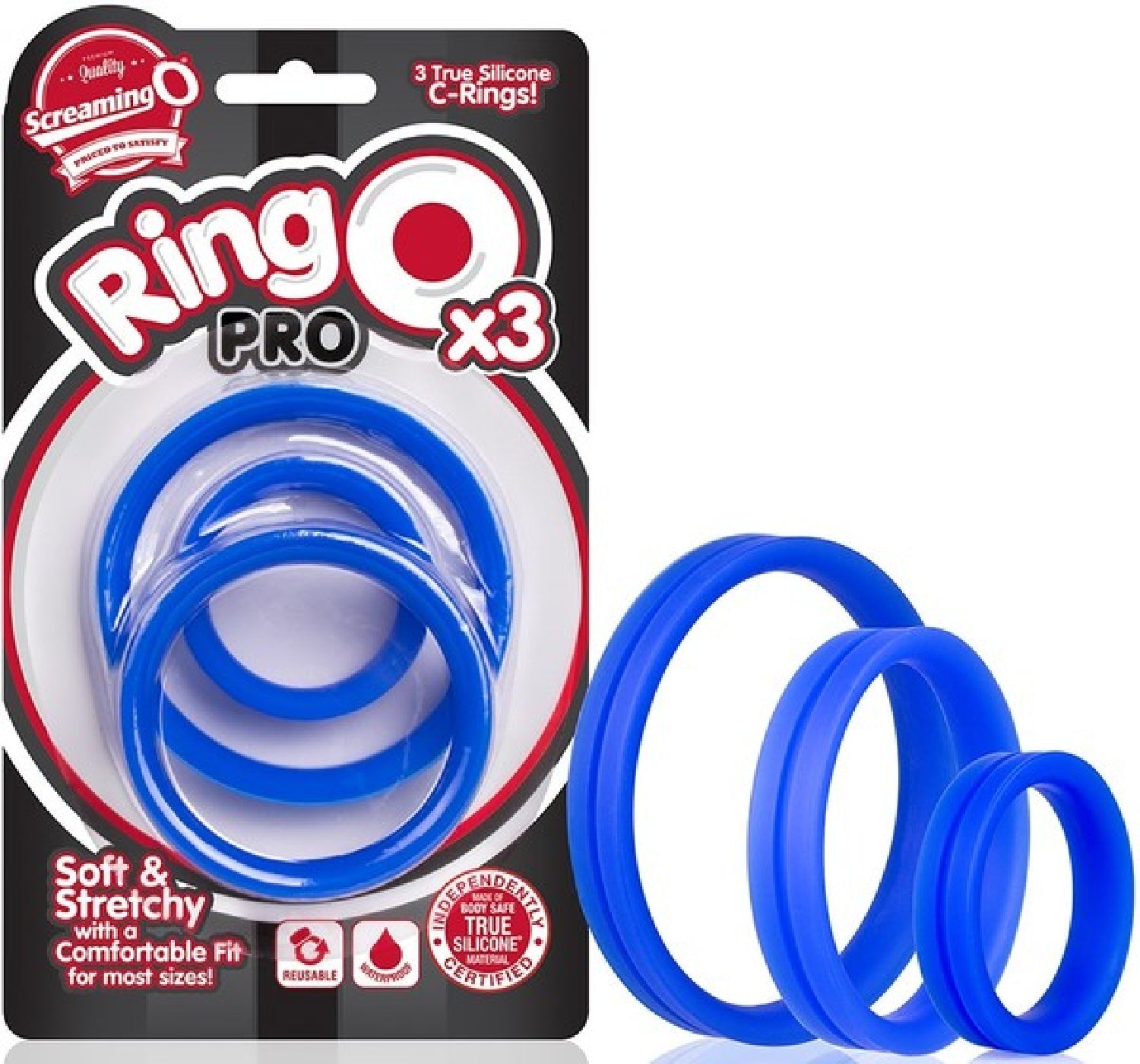 RingO Pro X3 – Durable True Silicone Cock Ring Set with Three Sizes > Cock Ring > Sets