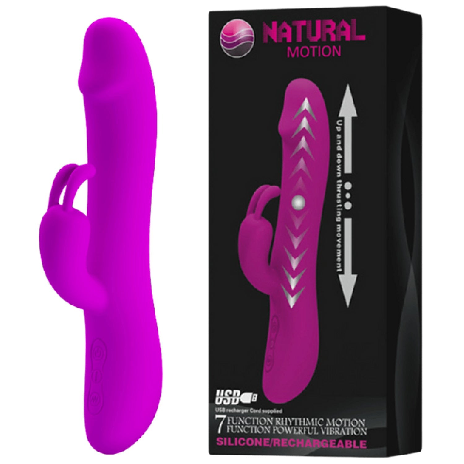 Natural Motion Thrusting – Rechargeable Silicone Rabbit Vibrator with 7 Functions Secondary image