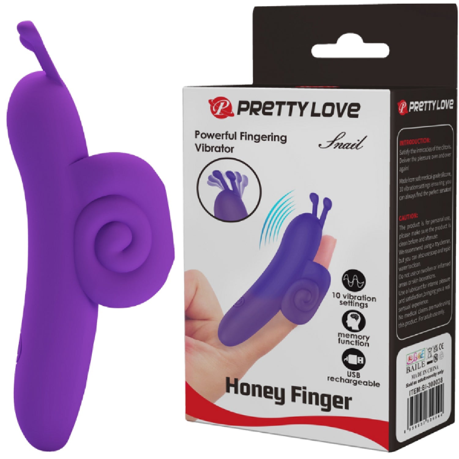 Rechargeable Snail – Ergonomic Silicone Finger Vibrator with 10 Vibration Modes Secondary image