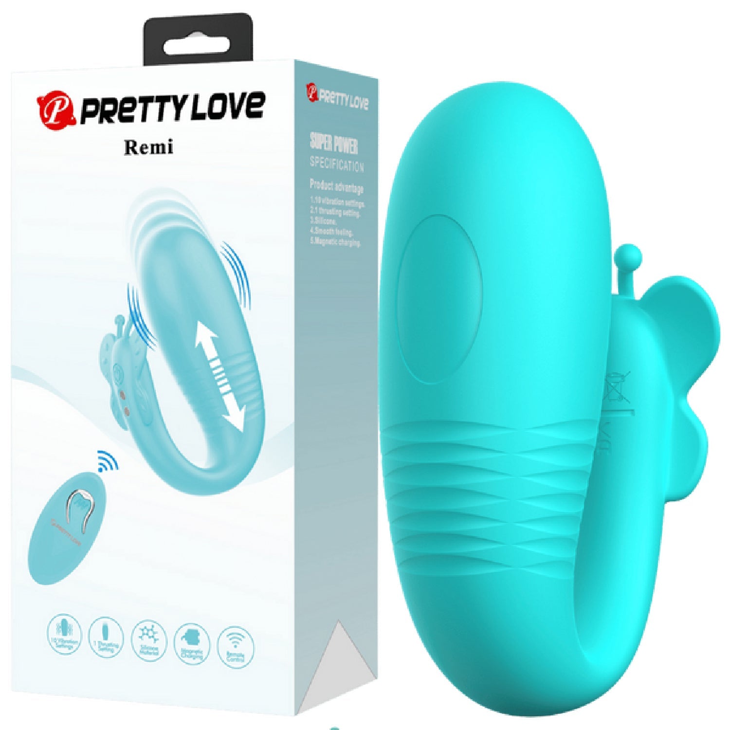 Rechargeable Remote Remi – Remote-Controlled Textured Silicone Vibrator Secondary image