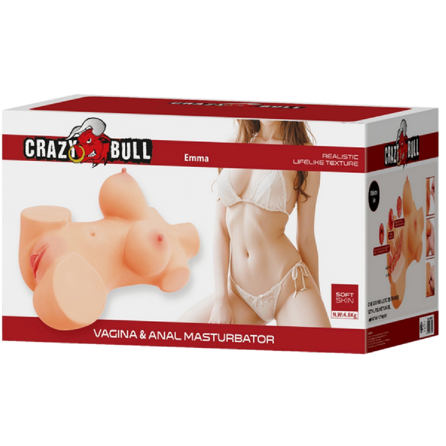 Emma Sort Skin Technology Masturbator – Realistic Vagina and Anal Stimulator > Sex Toys For Men > Assbators