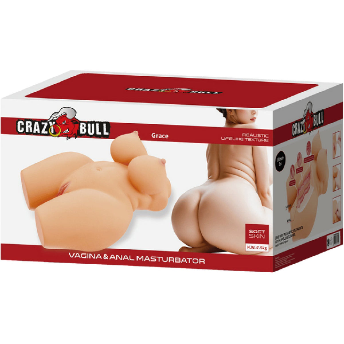 Grace Sort Skin Anatomically Precise Masturbator – Weighted Core Vagina and Anal Stimulator > Sex Toys > Sex Dolls > Premium