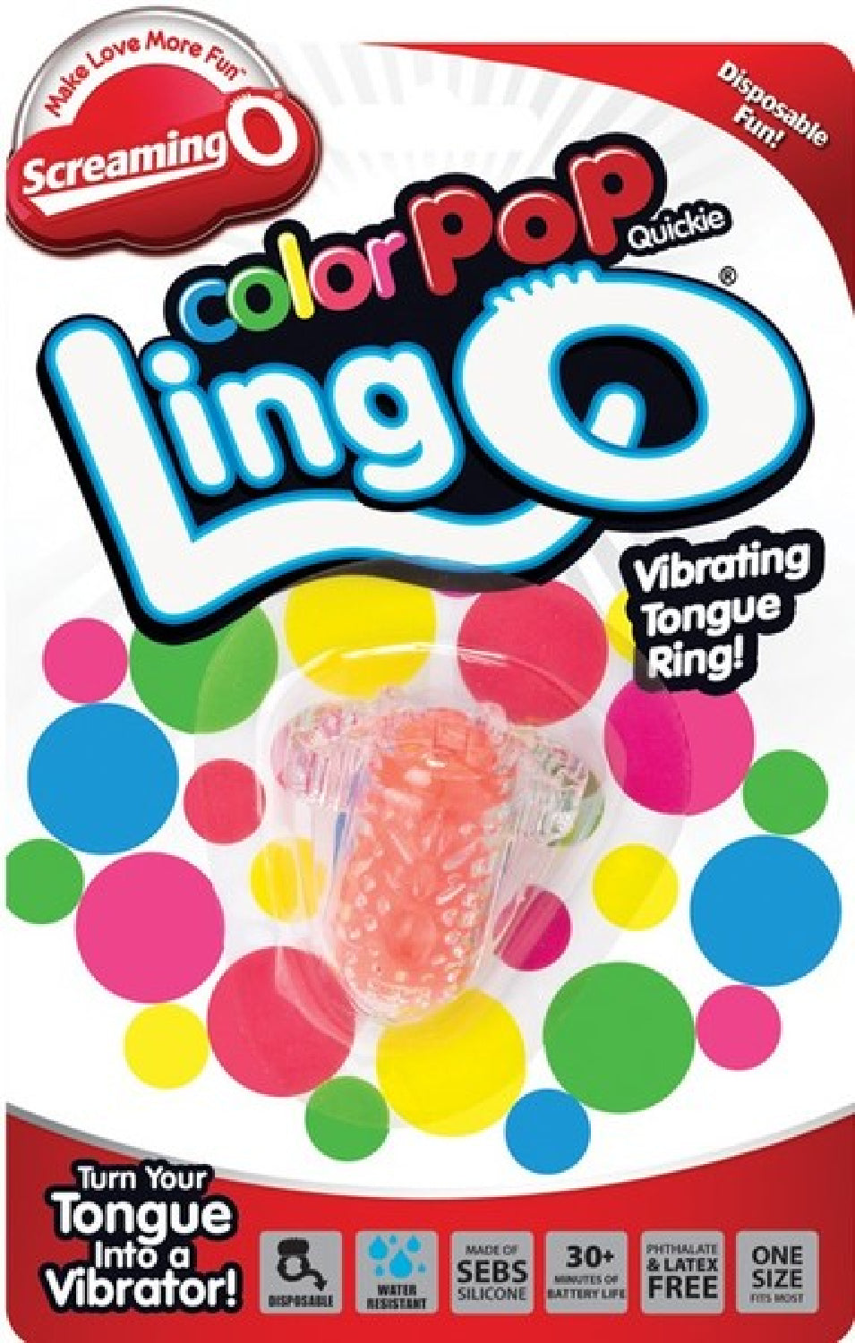 ColorPoP Quickie Ling O Tongue Vibrator – Wireless Disposable Vibrator > Sex Toys > Couples Toys