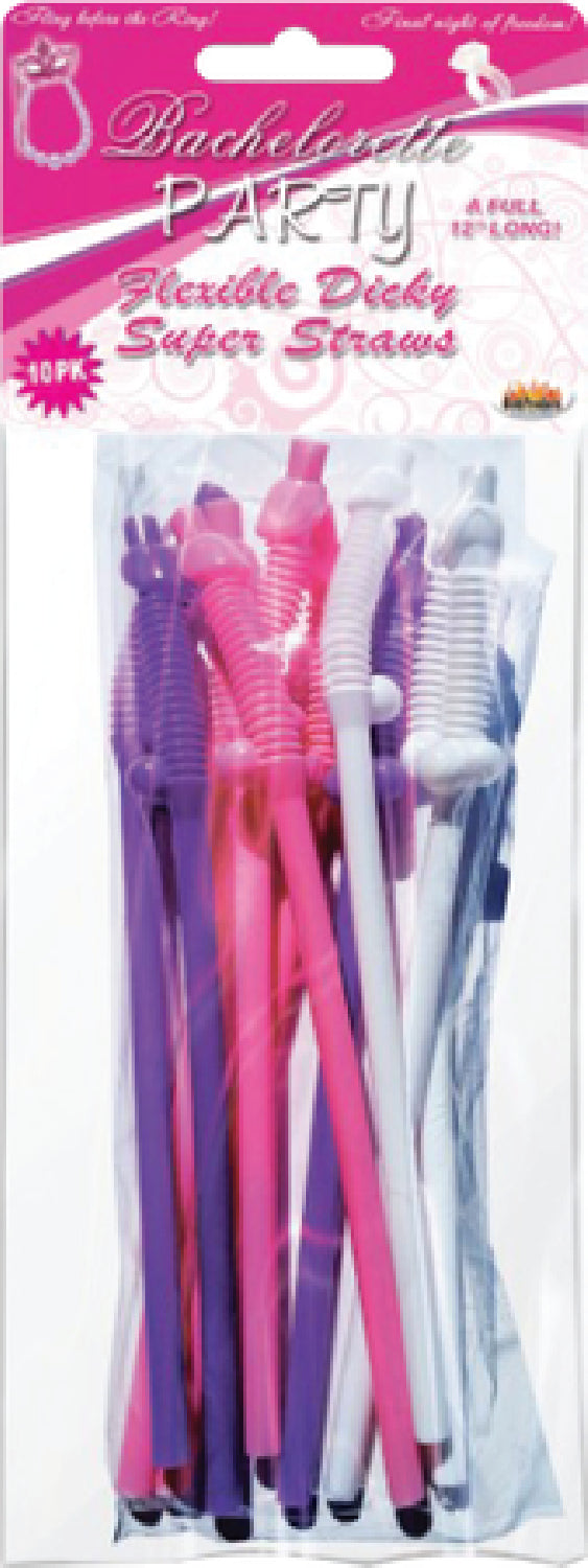 Dicky Straws 12 Inch Super Flex Tip Straws – Pack of 10 Drinking Straws > Novelties > Bachelor & Bachelorette Items