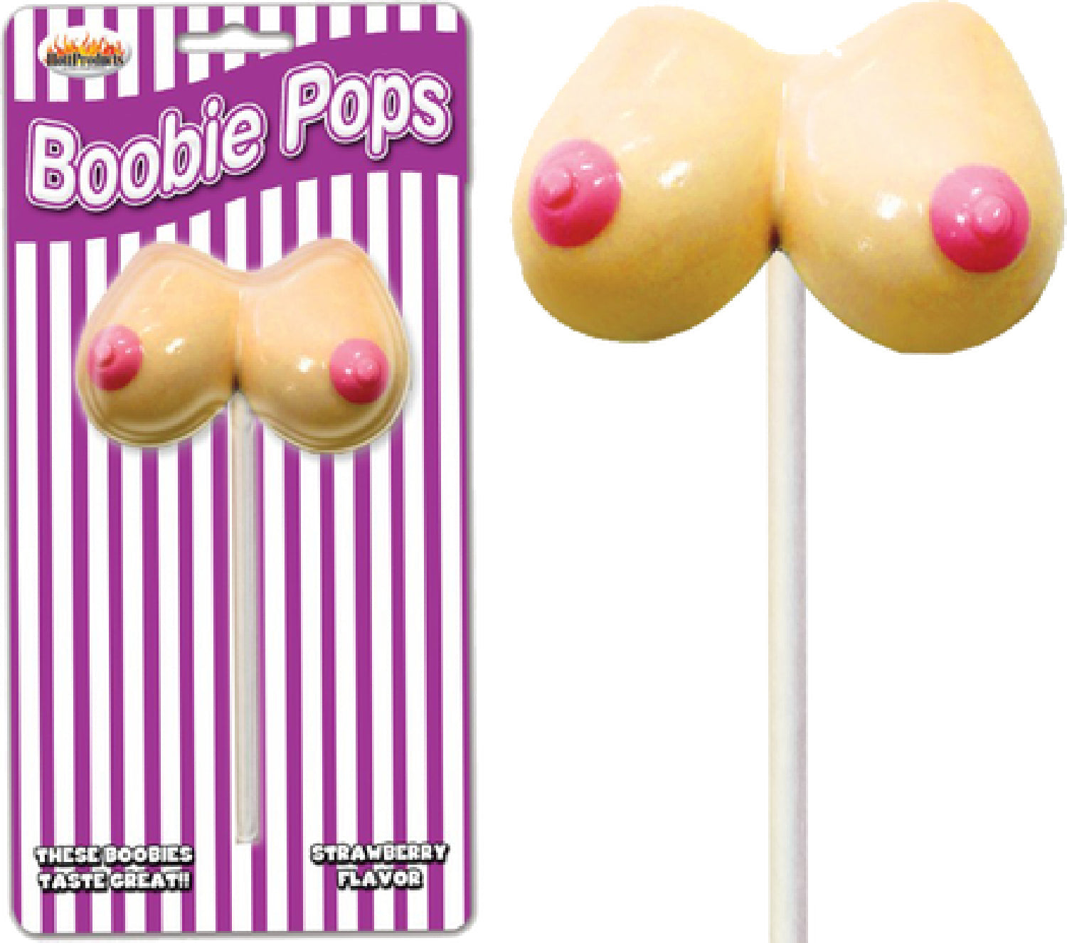 Boobie Pops Candy Strawberry – Novelty Boobie-Shaped Candy > Novelties > Candy & Edible Items