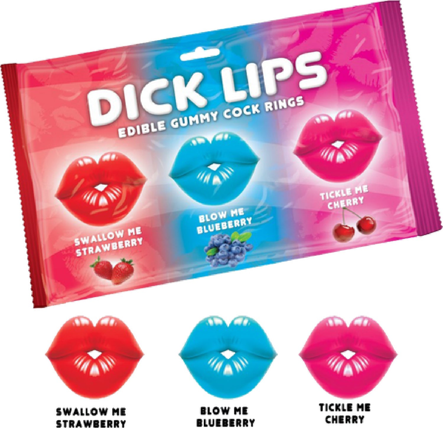 Dick Lips Gummy 3 Pack – Edible Fruity Cock Rings > Novelties > Candy & Edible Items