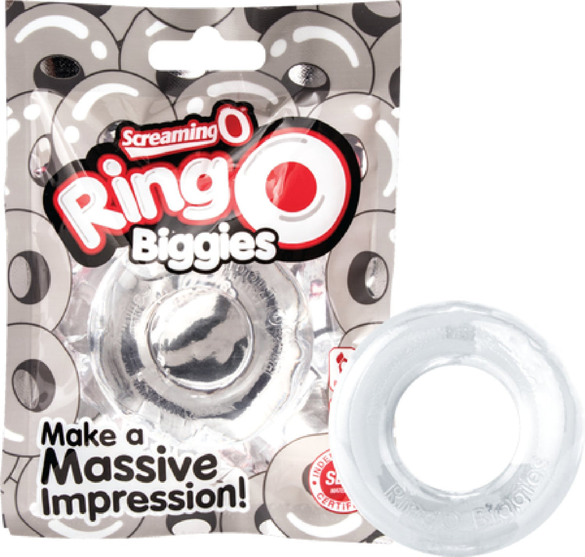 RingO Biggies Thicker Stretchy SEBS Cock Ring Clear > Cock Ring > Single