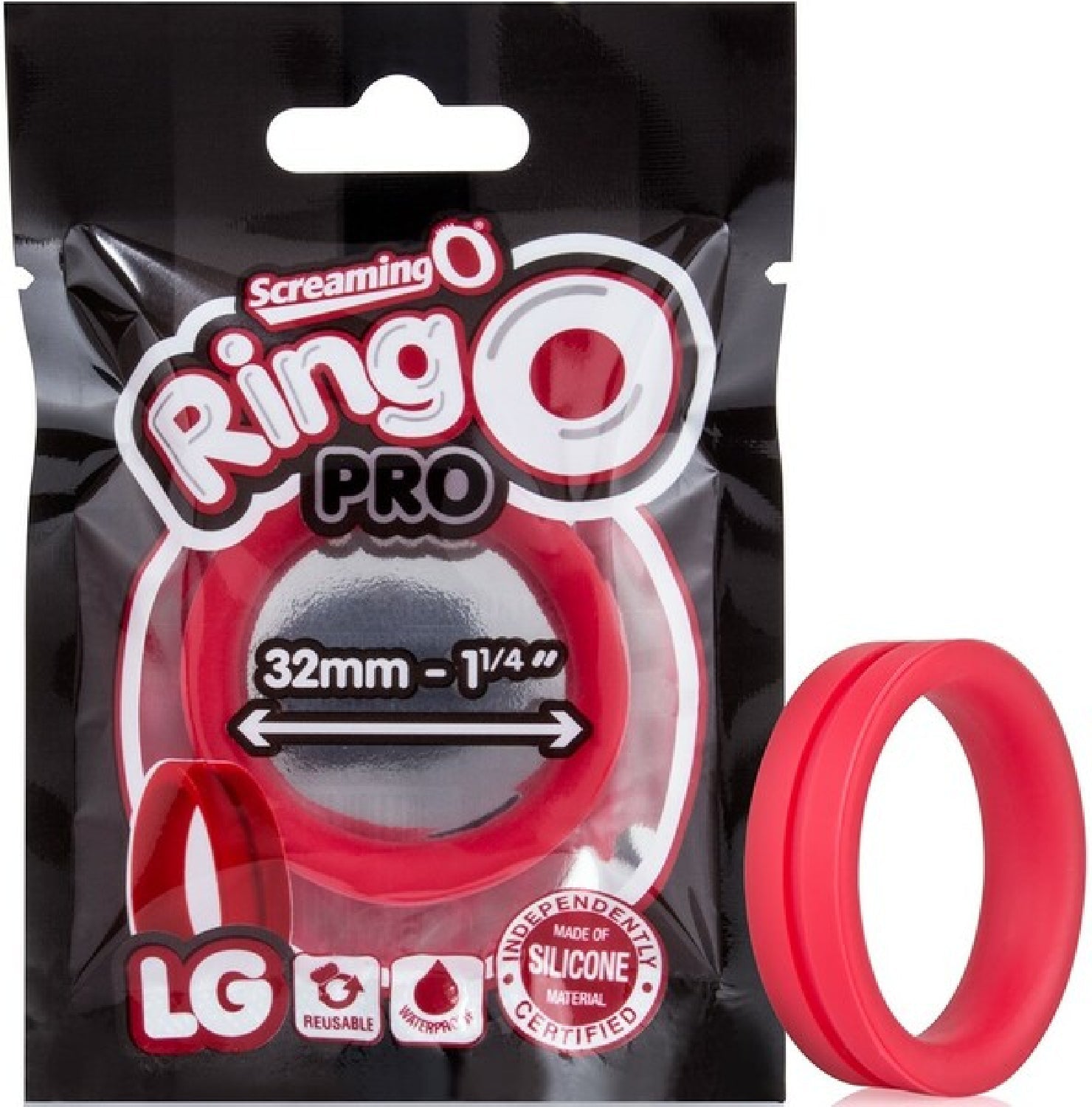 RingO Pro LG – Body-Safe Silicone Stretchy 1.25 Inch Penis Ring > Cock Ring > Single