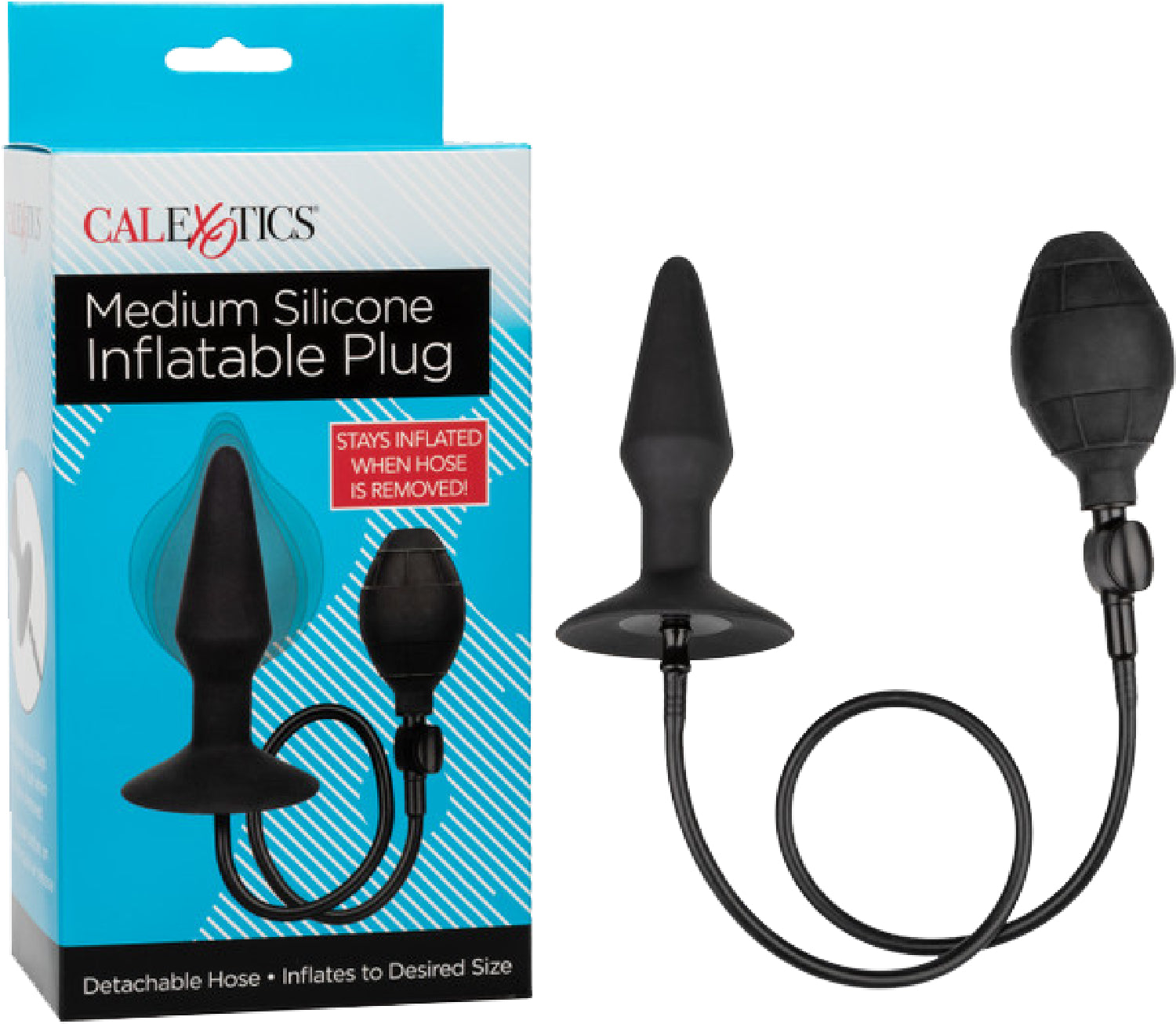 CalExotics Medium Silicone Inflatable Plug – Inflatable Anal Plug with Detachable Hose Secondary image