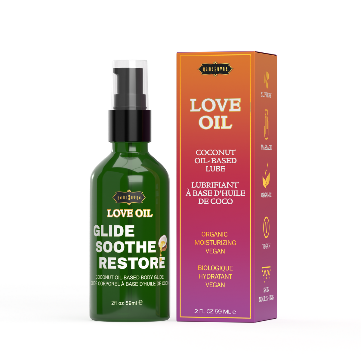 Love Oil Coconut Oil Based Lubricant and Body Glide 2 Oz > Essentials > Massage Oil Main image