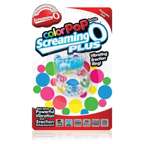 Screaming O Plus Vibrating Erection Ring Blue Disposable Cock Rings Vibrating