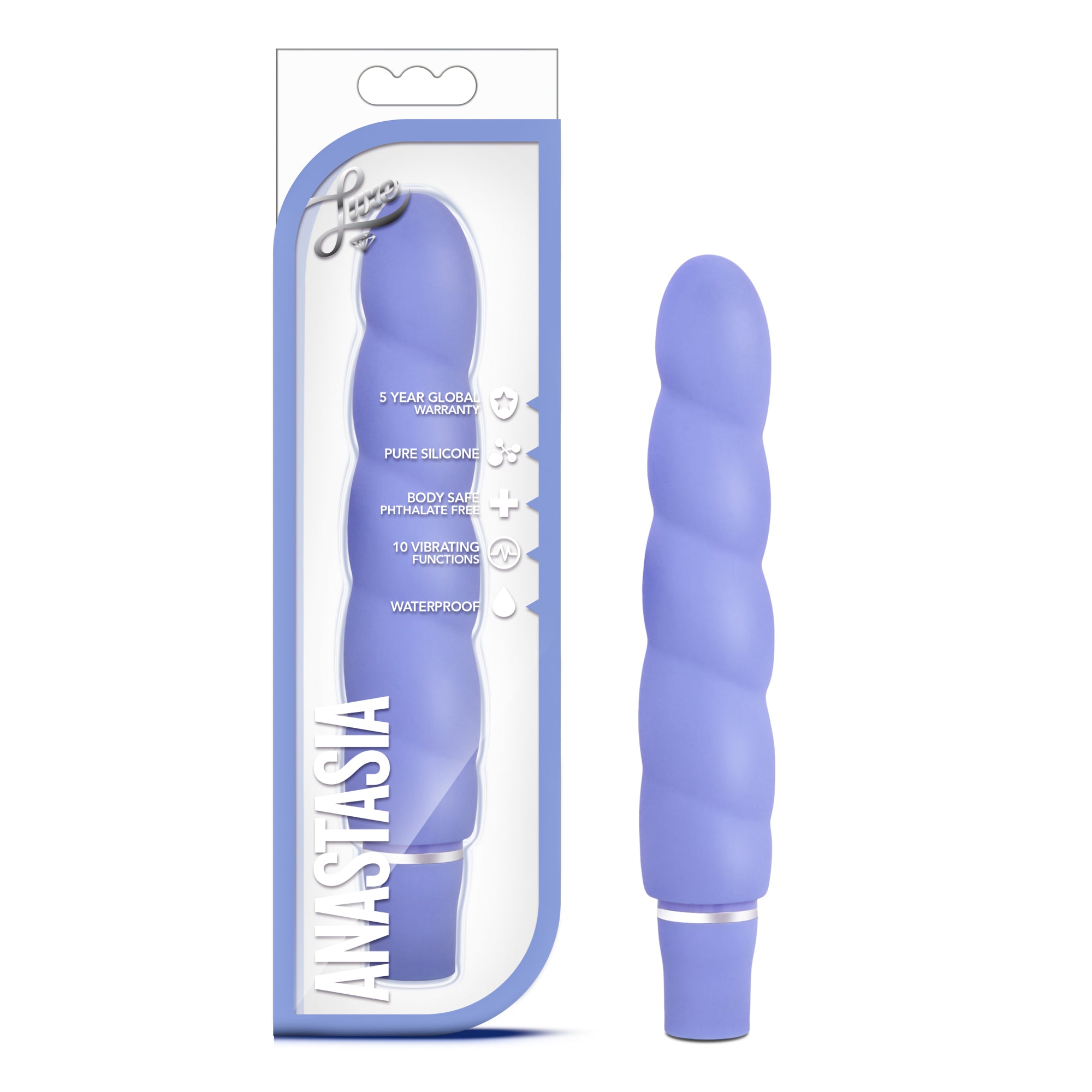 Luxe Anastasia Periwinkle 5.25 Inch Vibrating Toy Blue BULLETS