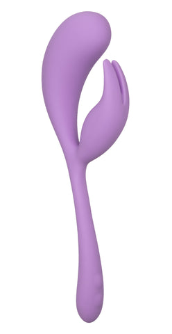 Elle Liquid Silicone Dual Flicker Vibrator in Purple with 10 Vibration Functions and USB Rechargeable VIBRATORS-RABBIT