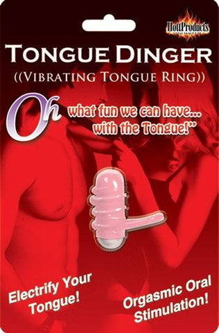 Magenta Tongue Vibrator Ring Stretchy Wireless Clitoral Toy Pink STIMULATORS