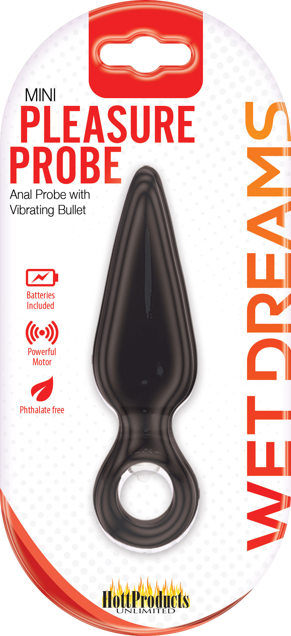 Wet Dreams Mini Anal Pleasure Probe Vibrator in Black Clear ANAL TOYS