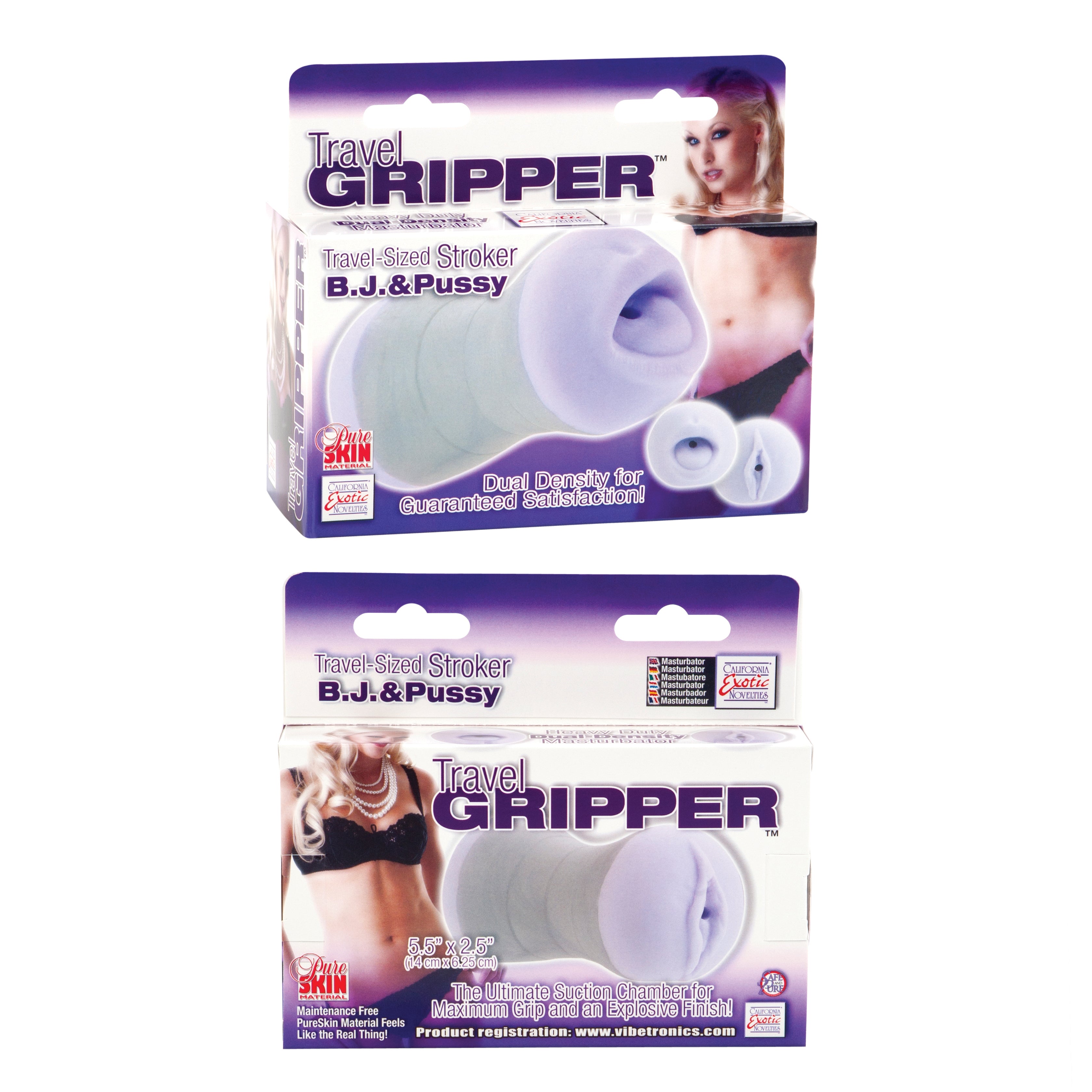 Travel Gripper Dual Density Masturbator – Travel-Sized Masturbator with Two Ends