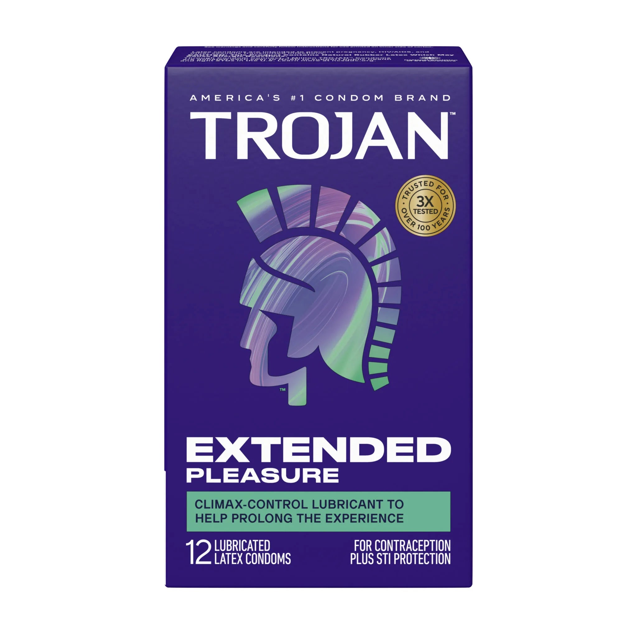 Trojan Extended Pleasure Condoms 12 Pack with Climax Control > Essentials > Condoms