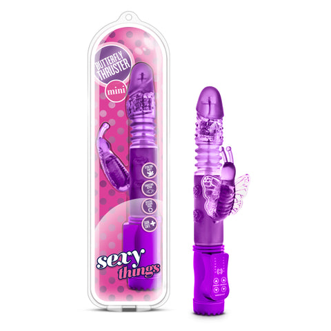 Sexy Things Butterfly Thruster Mini - Fuchsia VIBRATORS-RABBIT