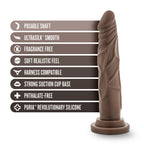 Dr Carter 7 Inch Silicone Dong with Suction Cup Chocolate Brown > Dildos > Realistic Dildos