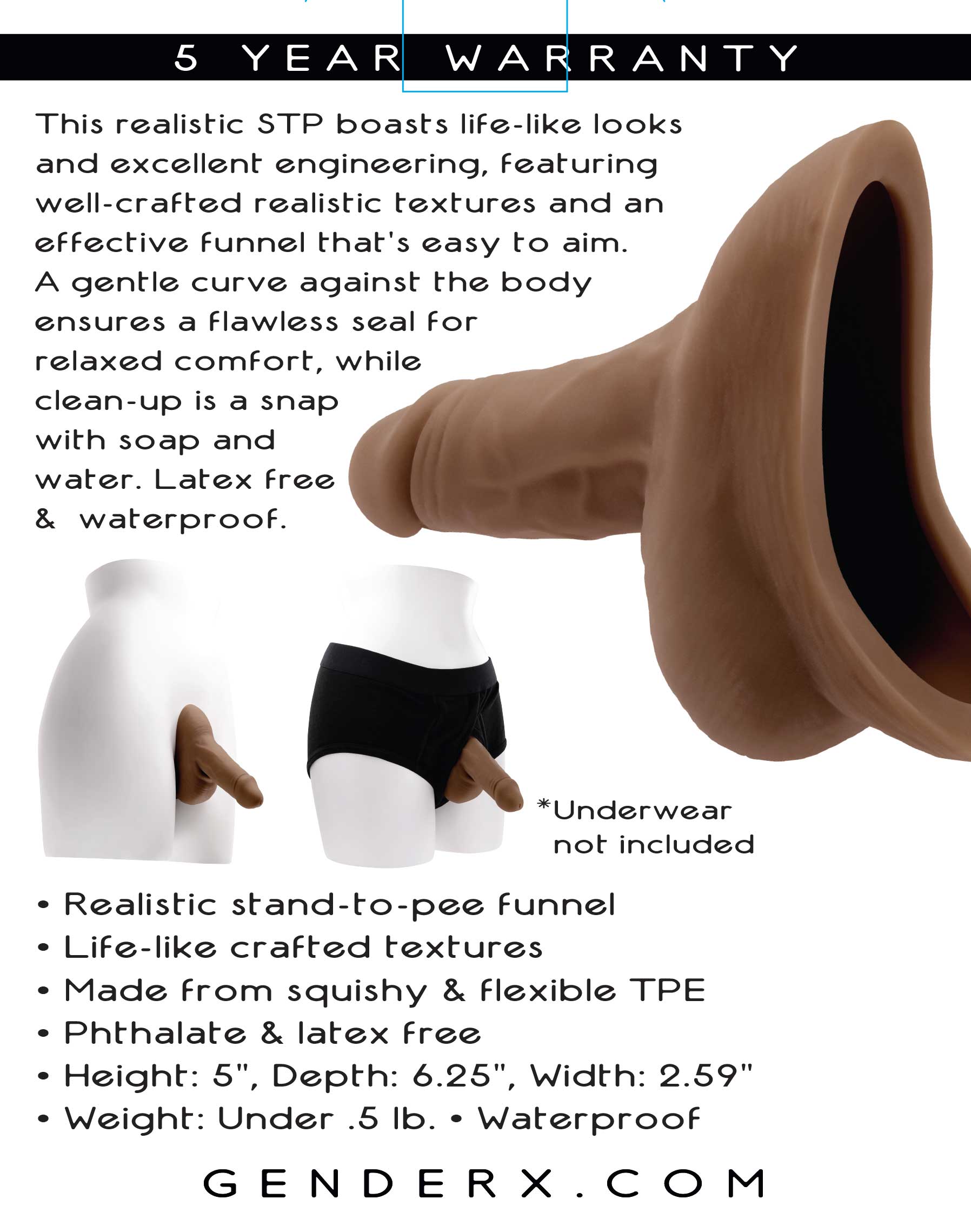 Gender X Stand To Pee Funnel Dark Brown Packers