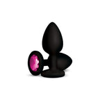 Gemma Pink Gem Black Silicone Plug (Large) – Vibrant Silicone Butt Plug > Anal Range > Jewel Butt Plugs
