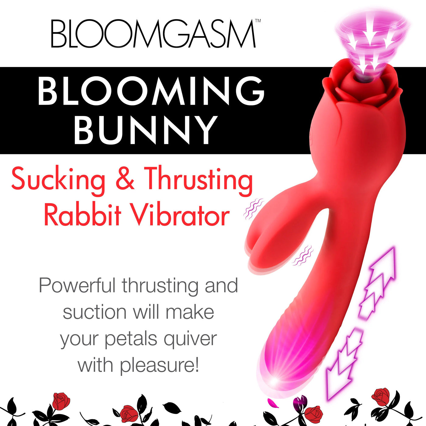 Blooming Bunny Silicone Rabbit Vibrator with Sucking Thrust > Sex Toys For Ladies > Clitoral Vibrators and Stimulators