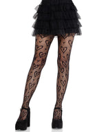Leg Avenue Cherie Heart Net Tights (Black) – Flirty Hosiery Black One Size > Clothes > Hosiery > Pantyhose & Tights
