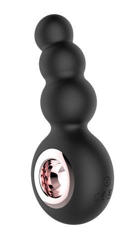 Gender Fluid Quiver Anal Ring Vibrator Black Silicone Toy Butt Plugs - Vibrating