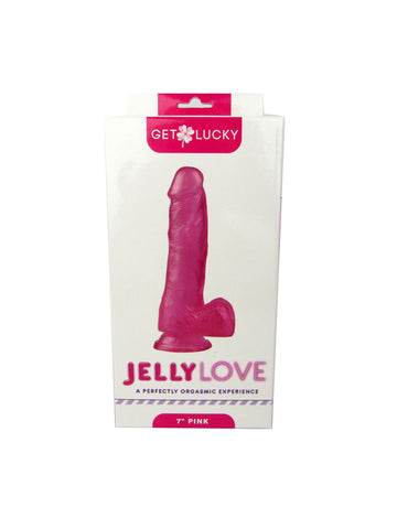 Get Lucky 7 Inch Purple Jelly Dildo with Suction Base > Dildos > Realistic Dildos