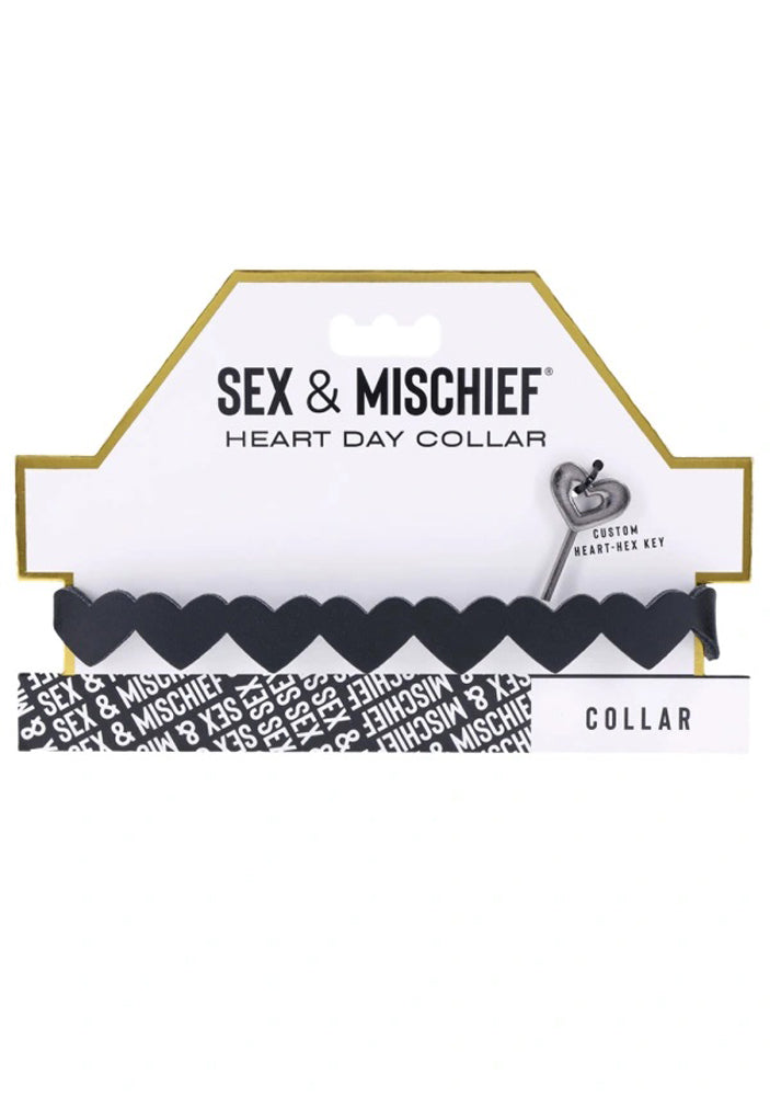 Sex & Mischief Heart Day Collar Choker Style Necklace in Faux Leather > Clothes > Womens Leather
