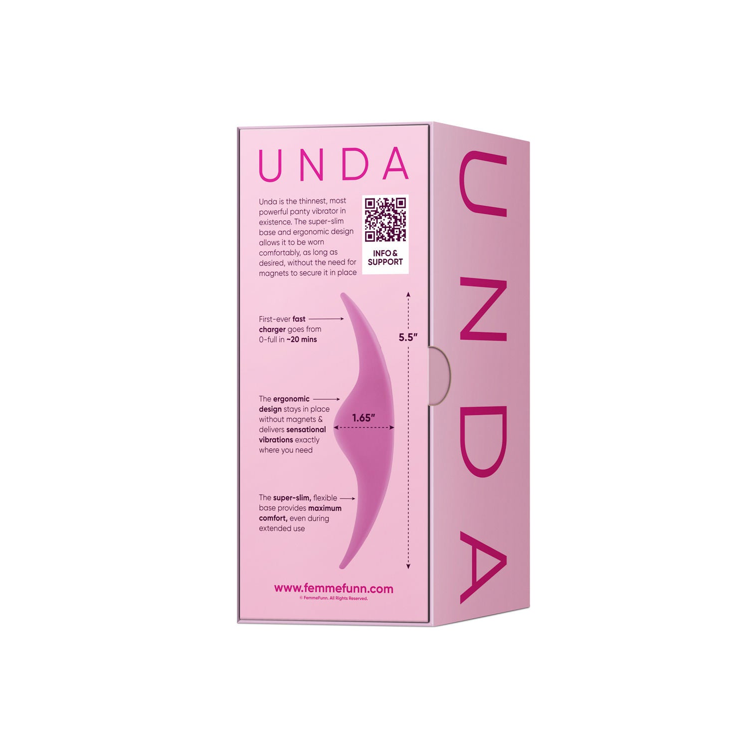 Unda Pink Panty Vibrator Slim Powerful Silicone Clitoral Toy Suction Stimulator
