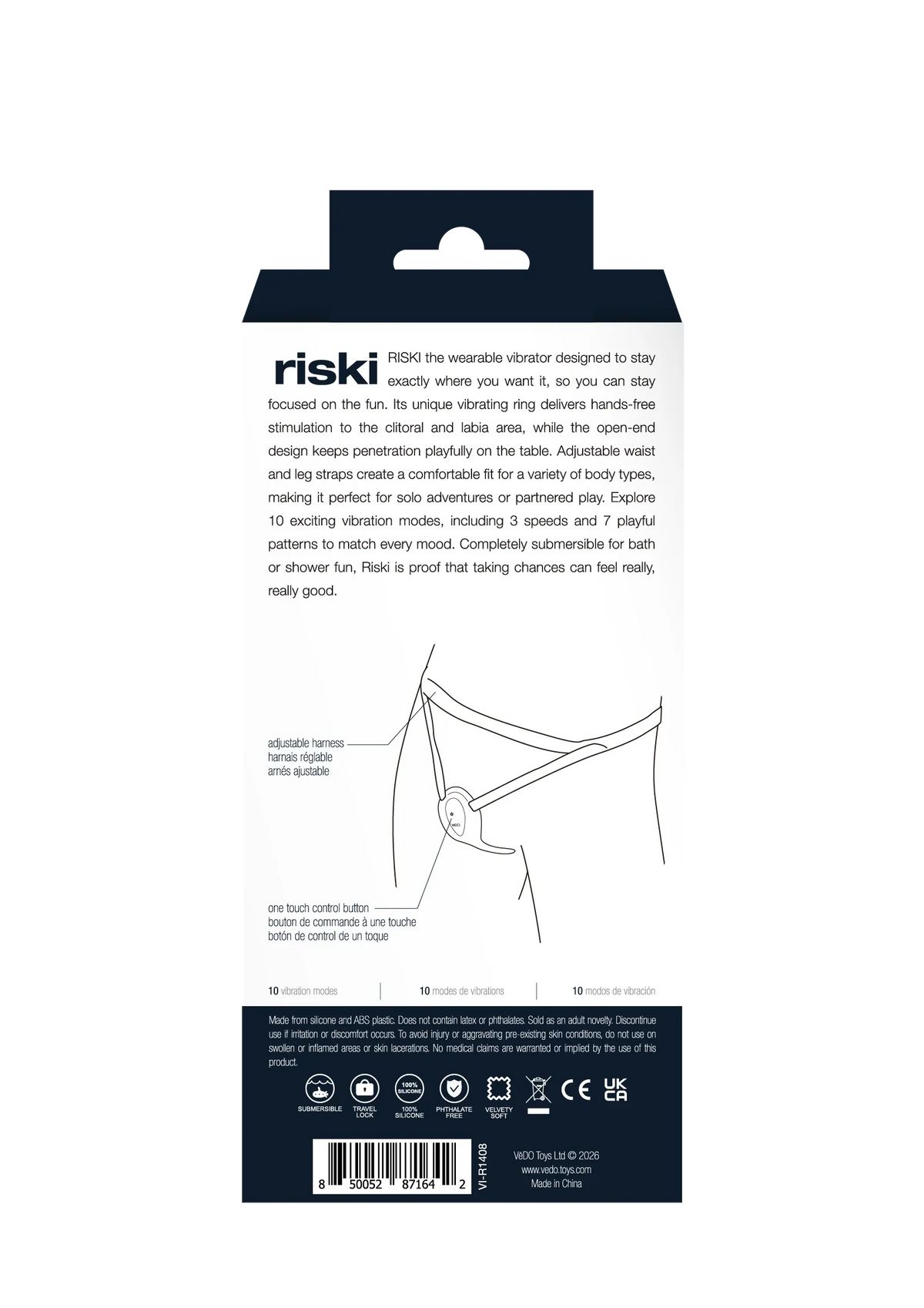 Riski Rechargeable Hands-Free Wearable Clitoral Vibrator