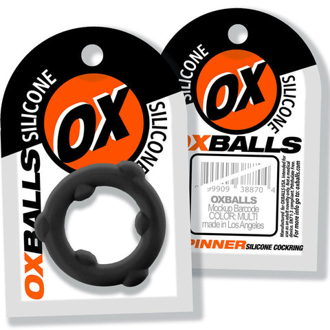 Oxballs Spinner (Black) – Mega-Stretch Silicone Cock Ring Black Cockrings
