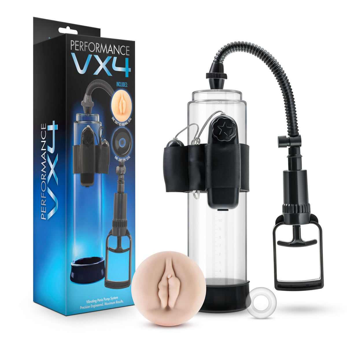 Performance VX4 Male Enhancement Penis Pump System Clear Black PUMPS