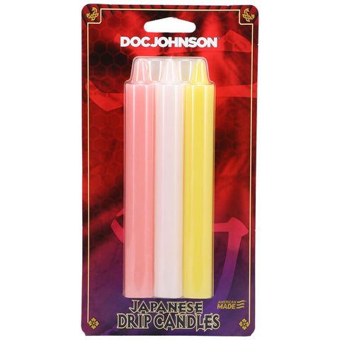 Japanese Drip Candles for Hot Wax Play 3 Pack Drip Candles