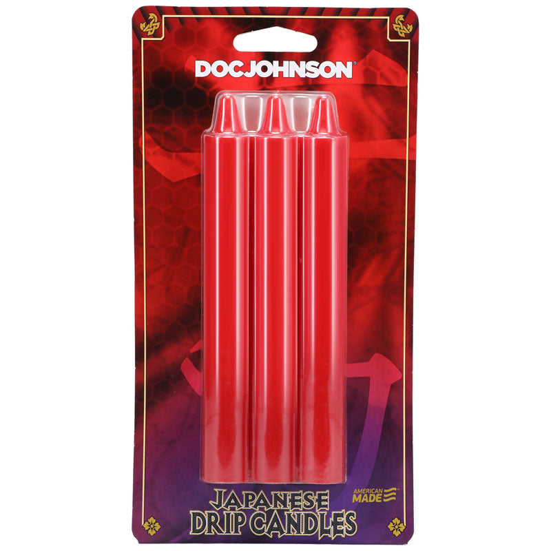 Japanese Drip Candles Red 3 Pack for Sensation Play Drip Candles