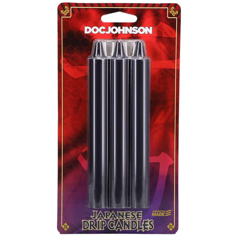 Japanese Drip Candles Black 3 Pack for Sensation Play Drip Candles