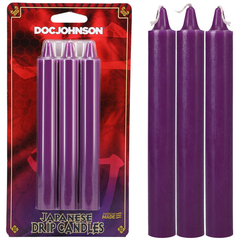 Japanese Drip Candles Purple Sensation Play 3 Pack Purple Drip Candles