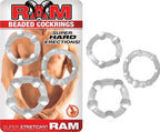 Ram Beaded Cock Rings Set of Three Stretchy Penis Rings Clear > Cock Ring > Sets
