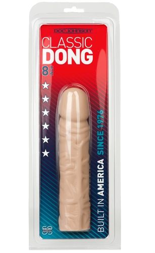 Classic 8 Inch White Dong Realistic Sex Toy Silagel Formula Beige Dongs Realistic